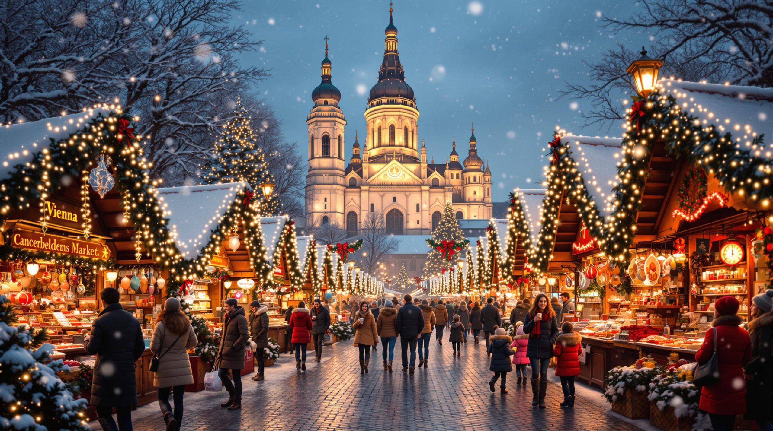 plongez dans l'enchantement de vienne pendant la période des fêtes ! découvrez les marchés de noël féériques, où les illuminations scintillent, les senteurs de vos plats préférés embaument l'air, et où l'esprit de noël prend vie. une expérience inoubliable vous attend au cœur de la capitale autrichienne.